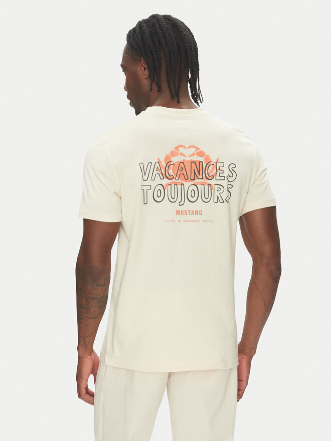 Mustang Mustang T-Shirt Austin 1016502 Μπεζ Regular Fit