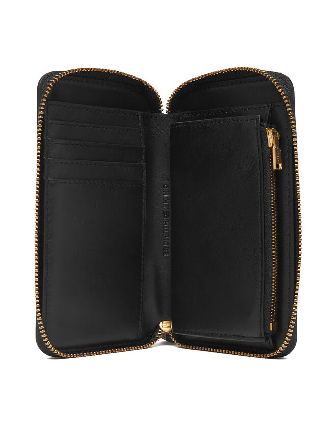 Tommy Hilfiger Geldbörse Tommy Hilfiger Th Leather Med Za Wallet AW0AW18939 Schwarz