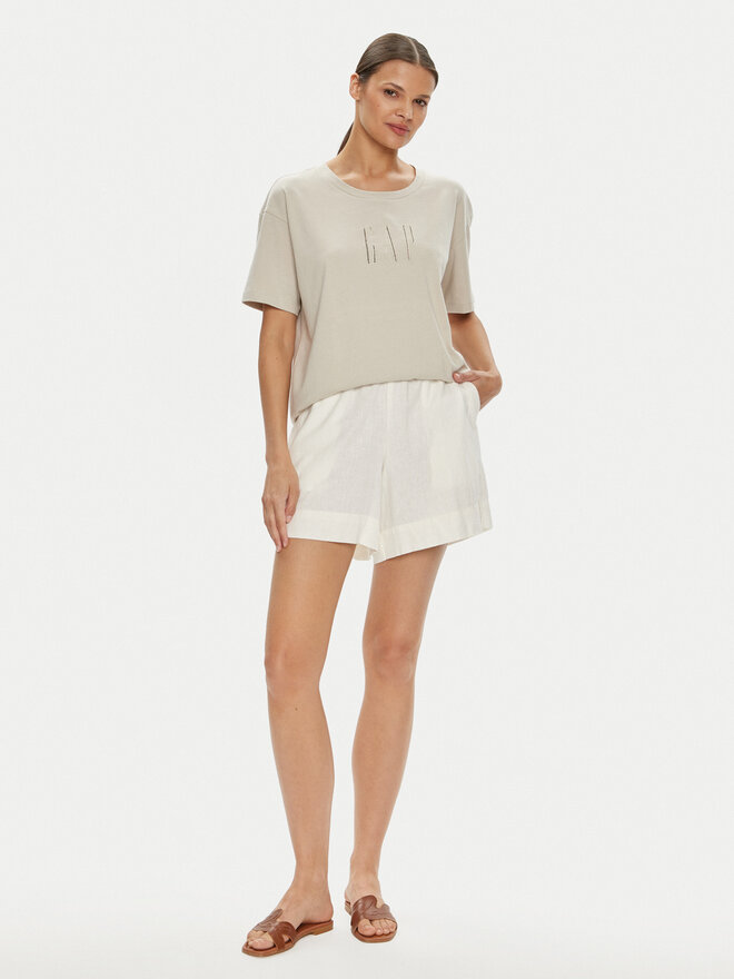Gap Gap Marškinėliai 627139-03 Écru Loose Fit