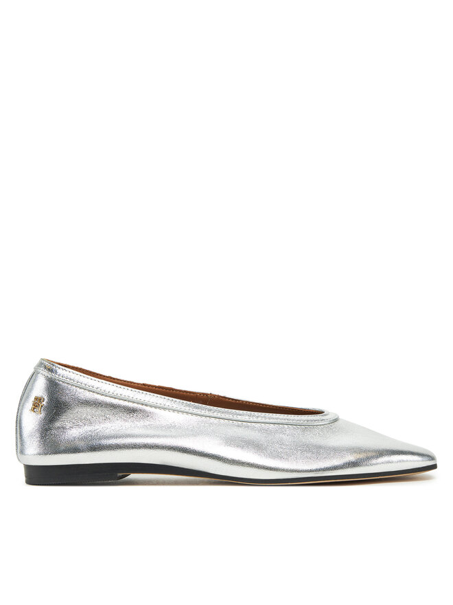 Tommy Hilfiger Ballerine Tommy Hilfiger Soft Metal Lthr Ballerina No Bow FW0FW08601 Argento