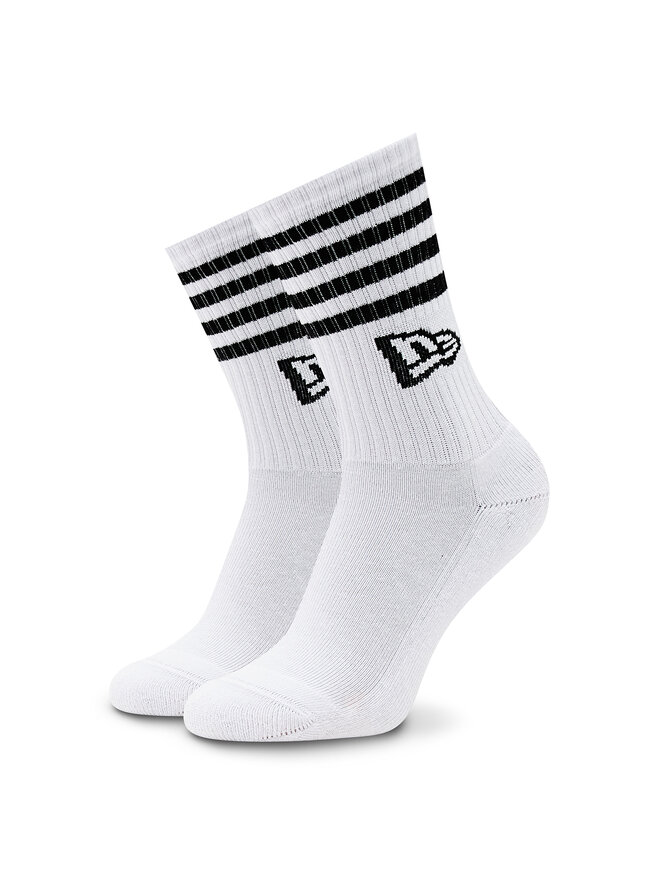 New Era 3 pár uniszex hosszú szárú zokni New Era Stripe Crew 13113626 Fehér