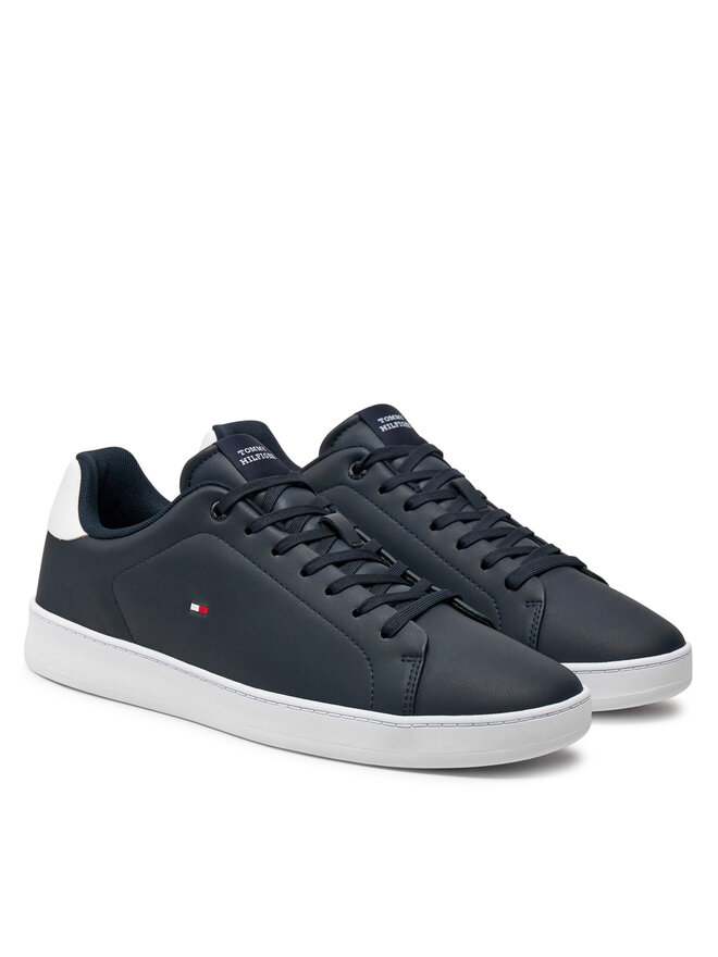 Tommy Hilfiger Sneakersy Tommy Hilfiger Court Cupsole Leather Flag FM0FM05451 Granatowy