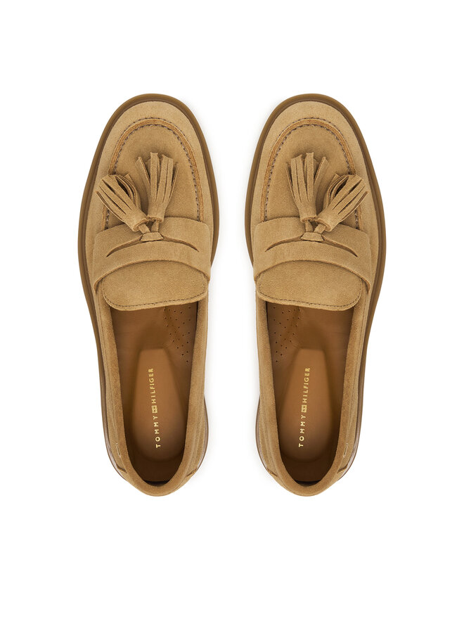 Tommy Hilfiger Mokassins Tommy Hilfiger Light Suede Tassel Loafer FW0FW09285 Braun