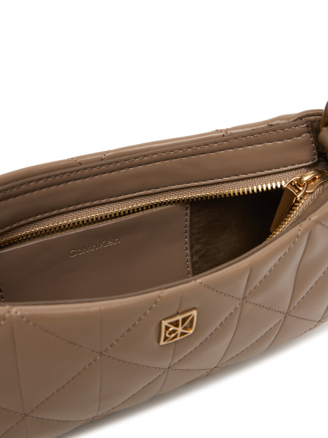 Calvin Klein Handtasche Calvin Klein Quilted Sm Shoulder Bag LV04F3327G Beige