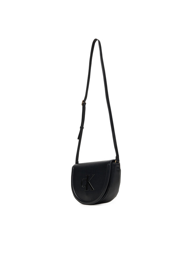 Calvin Klein Ročna torba Calvin Klein Bold Ck Saddle Crossbody LV04F3221G Črna