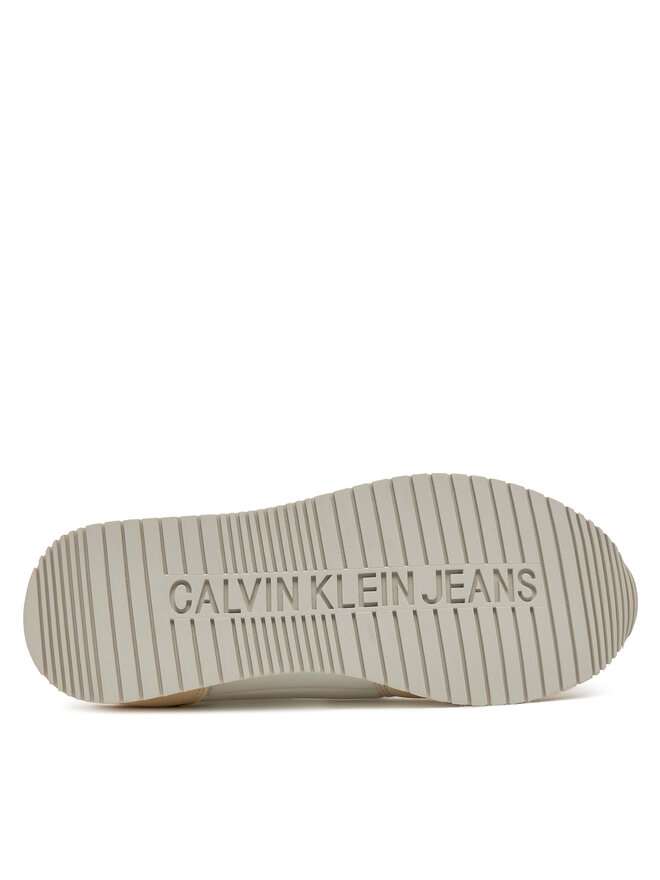 Calvin Klein Jeans Sneakersy Calvin Klein Jeans Runner Sock Laceup Ml Lth YW0YW01616 Biały