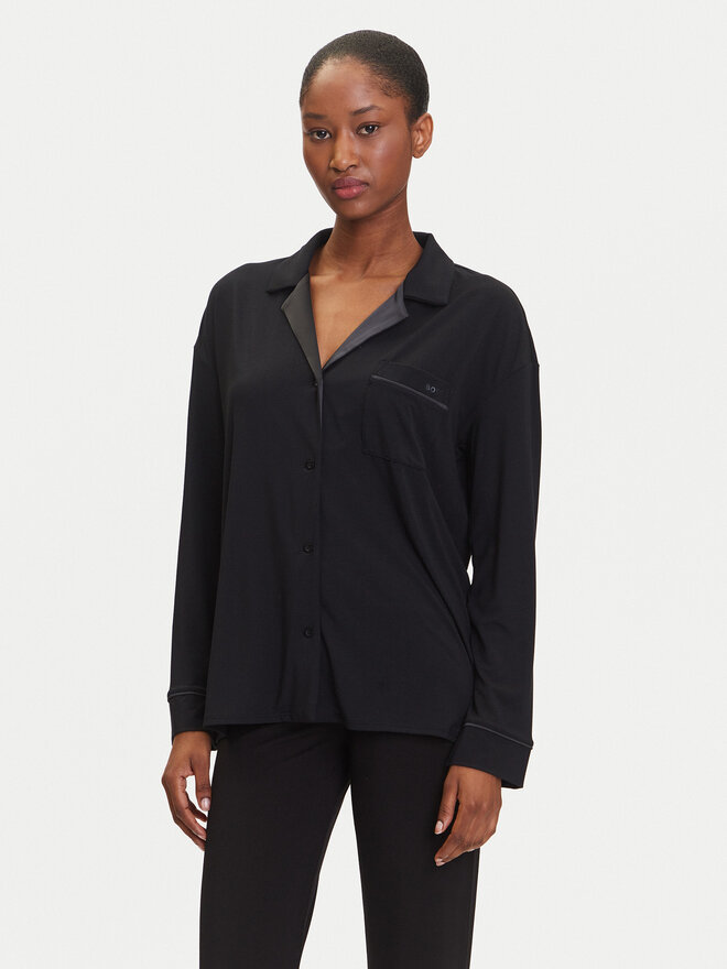 BOSS BOSS Pizsama felső Sheen 50545588 Fekete Relaxed Fit