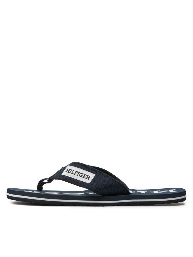 Tommy Hilfiger Žabky Tommy Hilfiger Patch Hilfiger Beach Sandal FM0FM05024 Tmavomodrá