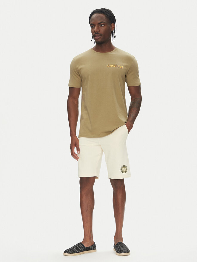 Quiksilver Quiksilver Marškinėliai Ev Disconnect Effects EQYZT08049 Chaki Regular Fit