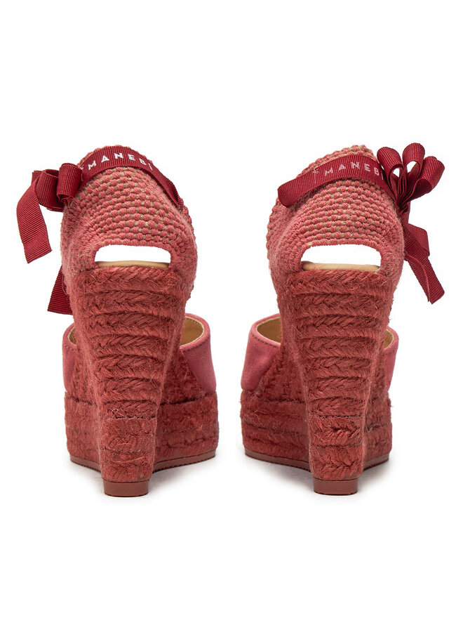 Manebi Espadrilky Manebi Hamptons Heart-Shaped Wedge Espadrilles W 2.1 WH Ružová
