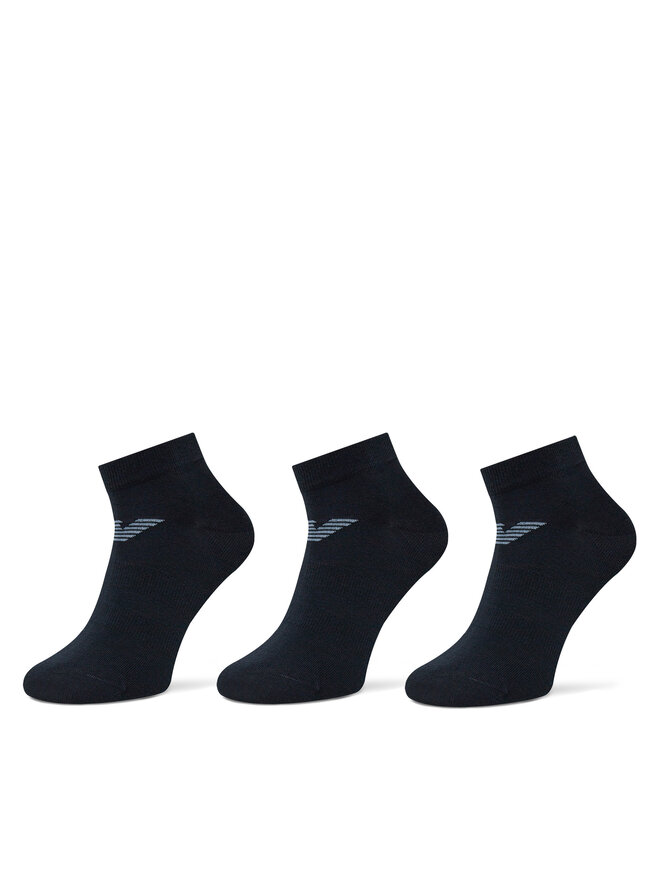 Emporio Armani 3 pares de calcetines cortos para hombre Emporio Armani EM000550 AF12271 MB153 Azul marino