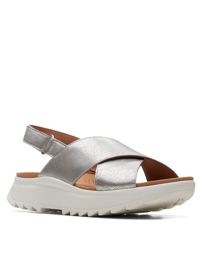 Clarks Sandali Clarks DashLite Wish 26171951 Srebrna