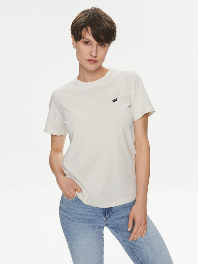 Wrangler Wrangler Camiseta 112350191 Écru Regular Fit