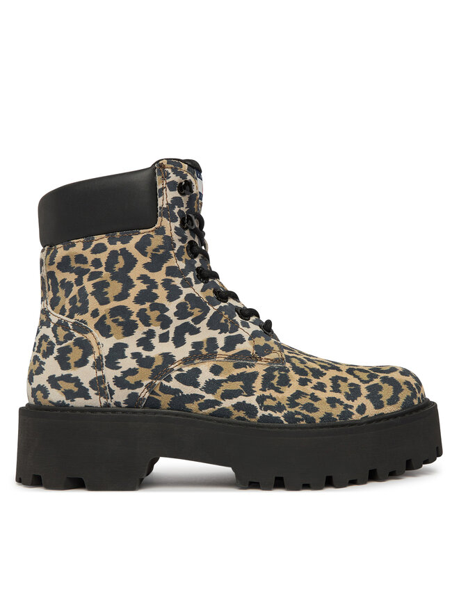 Tommy Jeans Schnürschuhe Tommy Jeans Tjw Platform Cheetah Boots EN0EN03140 Braun