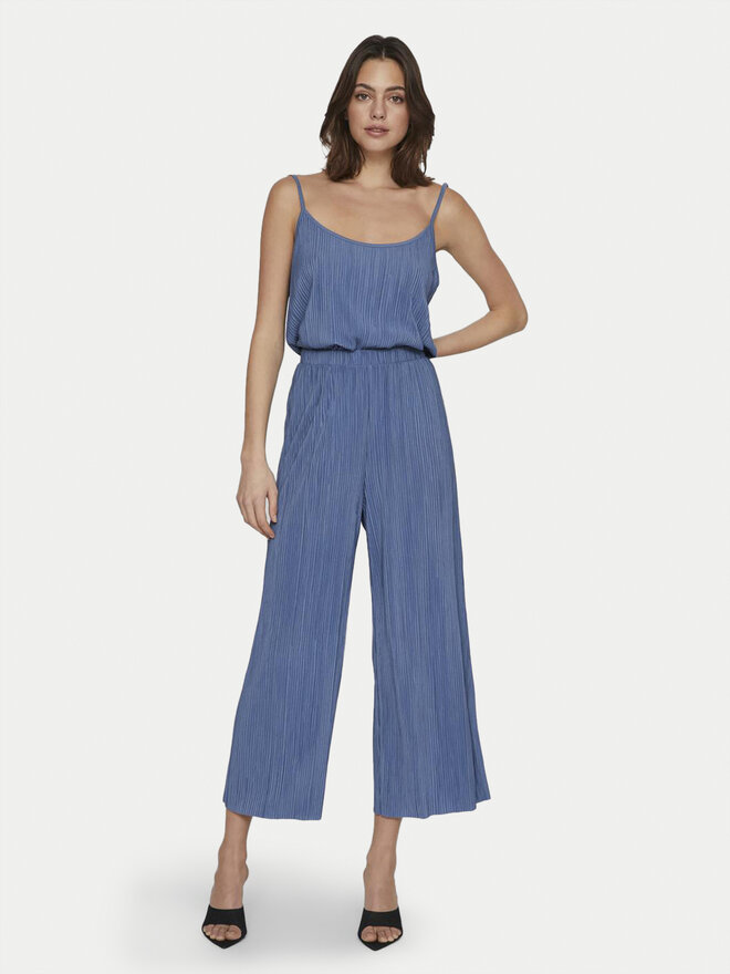 Vila Vila Top Plisa 14096337 Modra Relaxed Fit