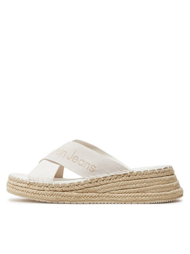 Calvin Klein Jeans Εσπαντρίγιες Calvin Klein Jeans Sporty Wedge Rope Sandal Mr YW0YW01364 Λευκό