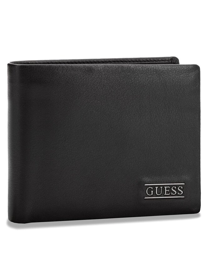 Guess Duży Portfel Męski Guess New Boston Billfold W/Coin Pkt SM2509 LEA20 Czarny
