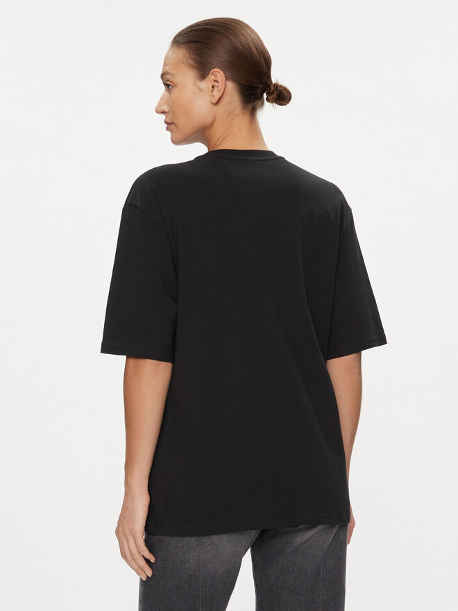 adidas adidas Marškinėliai Essentials Big Logo Boyfriend T-Shirt HR4931 Juoda Loose Fit