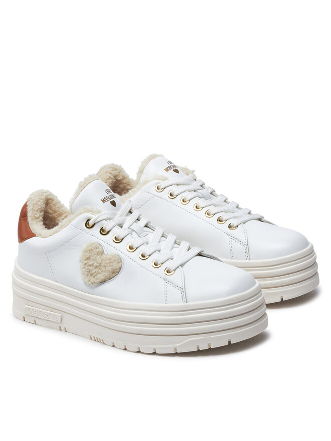 LOVE MOSCHINO Sneakersy LOVE MOSCHINO JA15366G0LIAR10A Biela