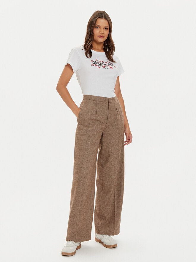 Pepe Jeans Pepe Jeans Marškinėliai Ginny PL505945 Balta Regular Fit