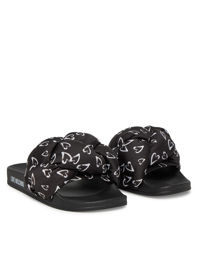 LOVE MOSCHINO Klapki LOVE MOSCHINO JA28312G0MIW100B Czarny