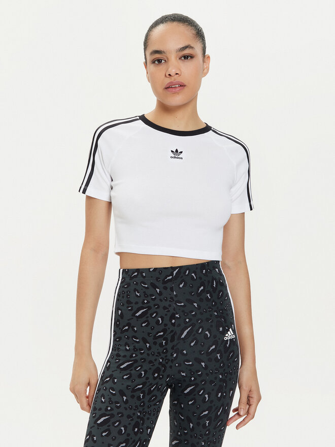 adidas adidas Marškinėliai 3-Stripes Baby IP0662 Balta Slim Fit