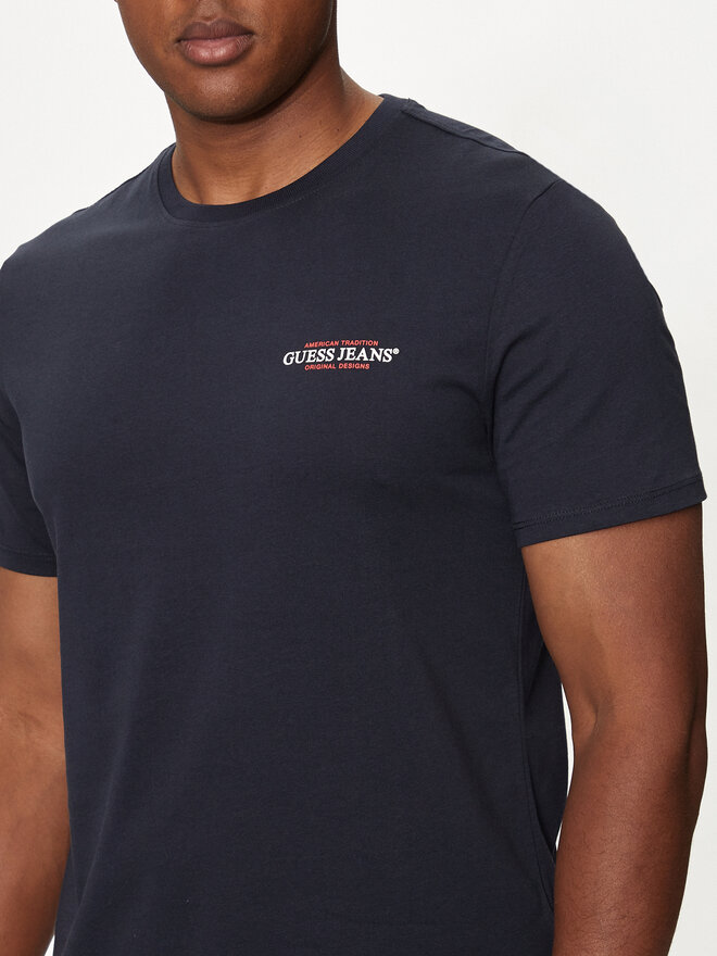 Guess Jeans Guess Jeans T-Shirt M4YI55 K8HM0 Dunkelblau Slim Fit