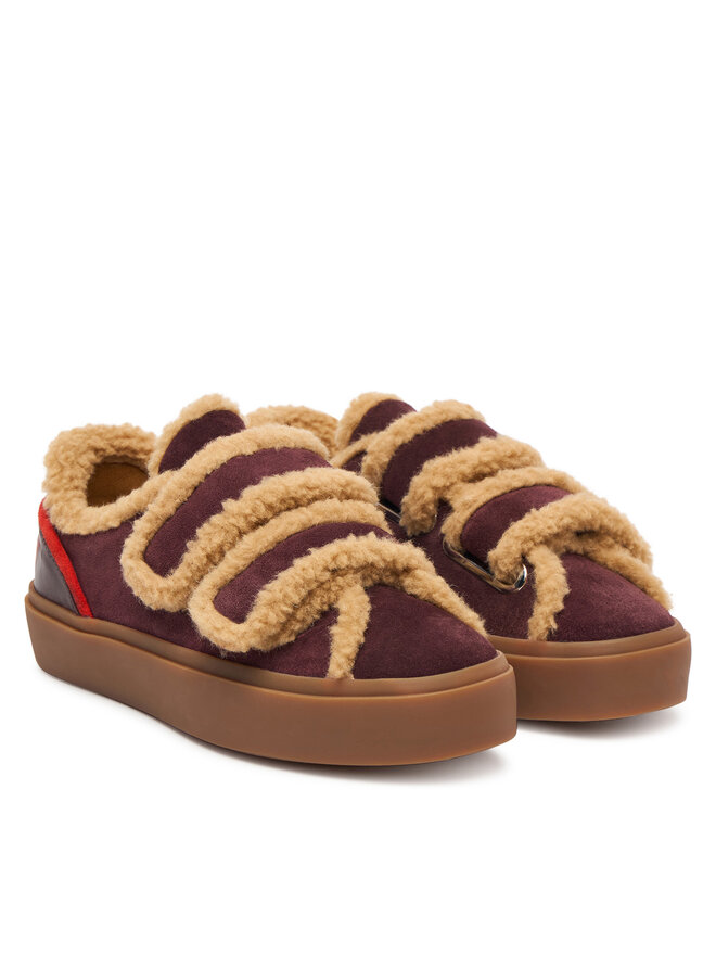 Inuikii Sneakers Inuikii Lila Shearling Low Velcro 1001.001.0561 Dunkelrot
