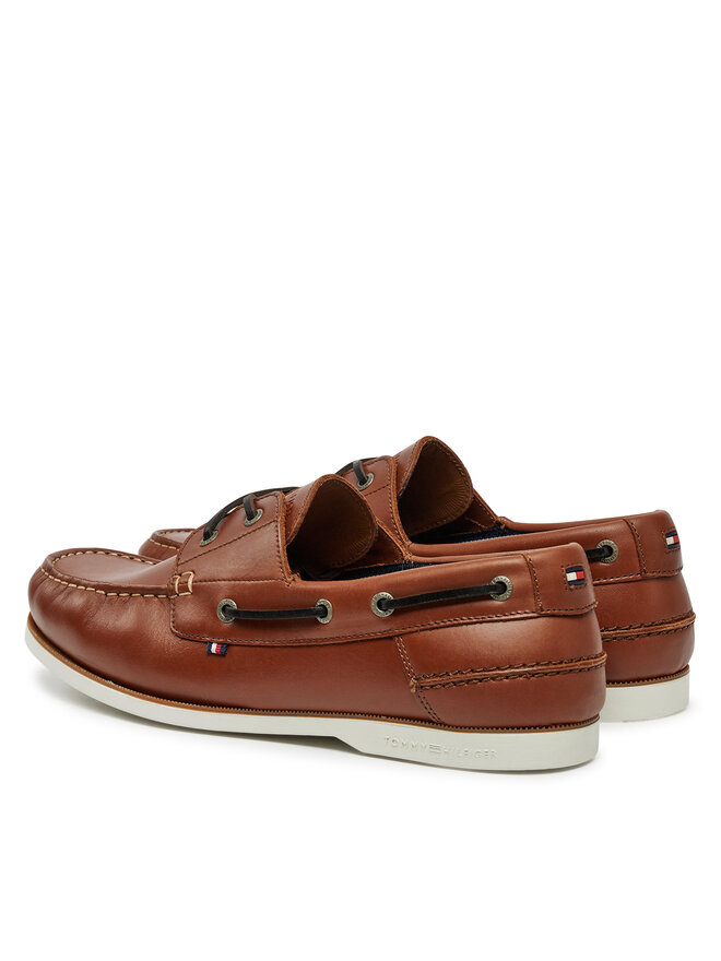 Tommy Hilfiger Halbschuhe Tommy Hilfiger Th Boat Shoe Core Lth FM0FM05569 Braun