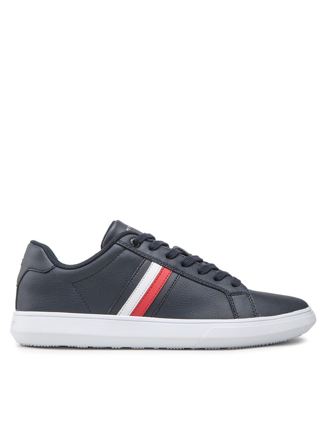 Tommy Hilfiger Snīkeri Tommy Hilfiger Corporate Cup Leather Stripes FM0FM04275 Tumši zils