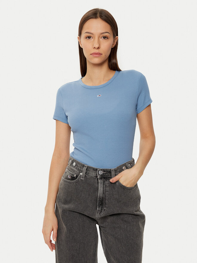 Tommy Jeans Tommy Jeans T-Shirt Essential DW0DW17383 Blau Slim Fit