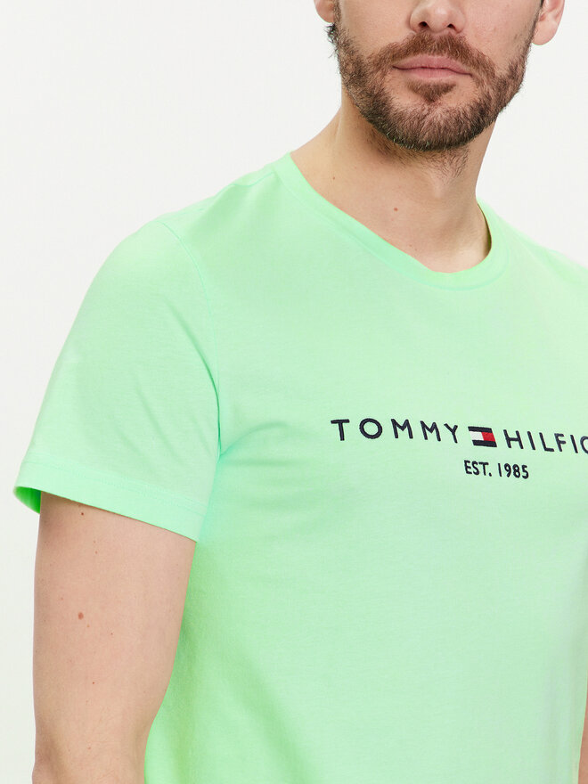 Tommy Hilfiger Tommy Hilfiger Camiseta Logo MW0MW11797 Verde Slim Fit