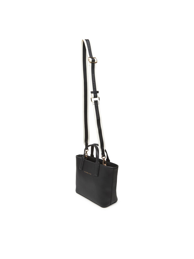 Tommy Hilfiger Kabelka Tommy Hilfiger Th Logotape Mini Tote AW0AW17448 Černá