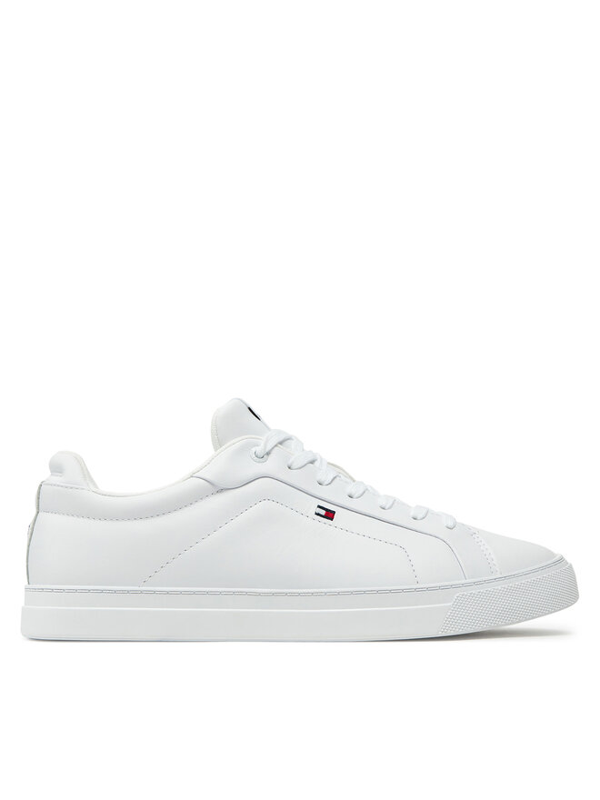 Tommy Hilfiger Sneakersy Tommy Hilfiger Icon Court Lth Flag Ess FM0FM05317 Biały