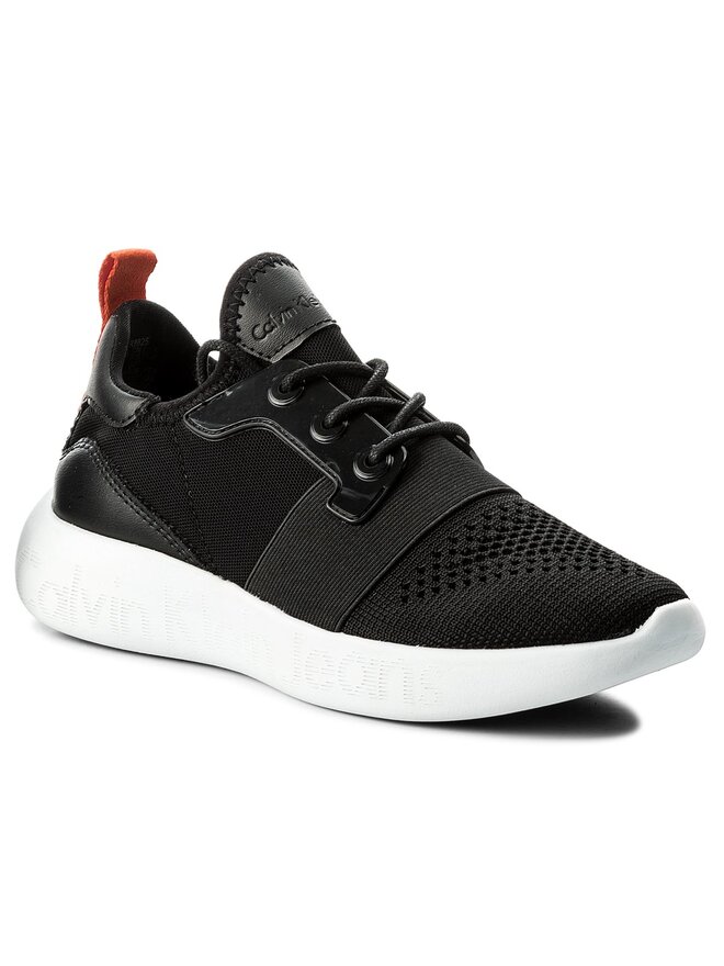 Calvin klein meryl knit white logo trainers on sale