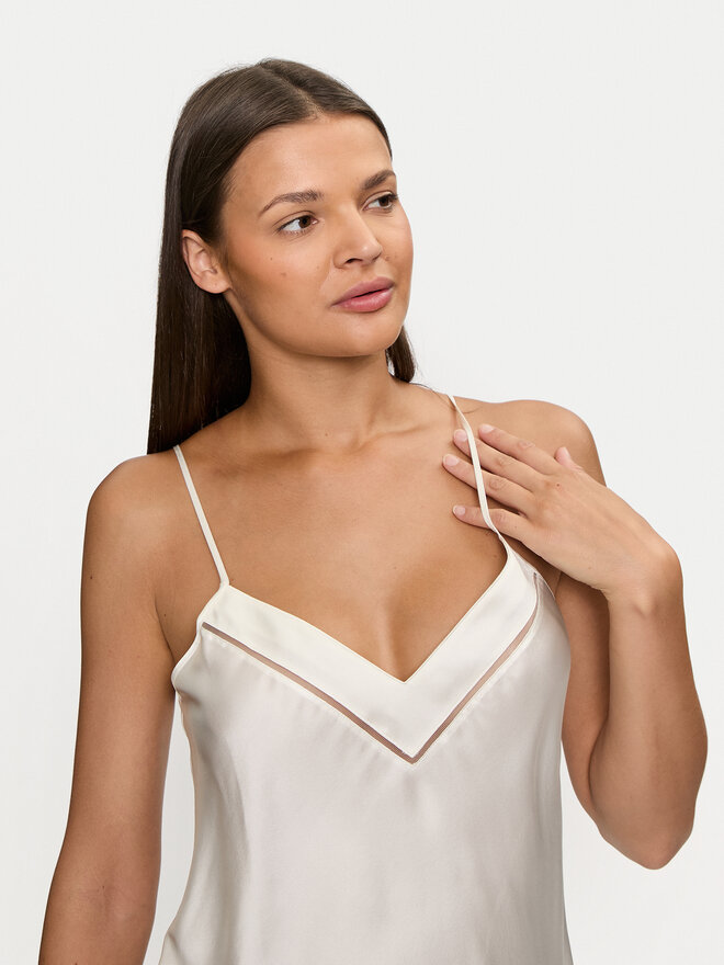 Simone Pérèle Simone Pérèle Camiseta de pijama Nocturne 17F900 Écru Comfort Fit
