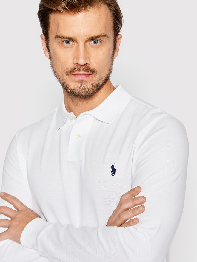 Polo Ralph Lauren Polo Ralph Lauren Polo marškinėliai 710681126001 Balta Slim Fit