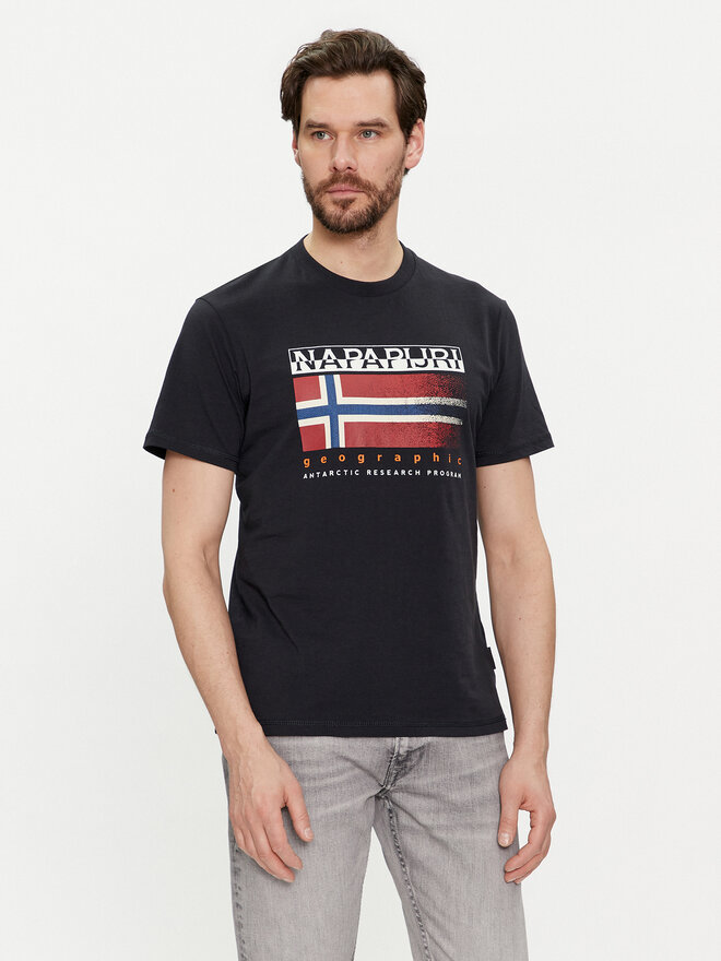 Napapijri Napapijri Marškinėliai S-Kreis NP0A4HQR Juoda Regular Fit