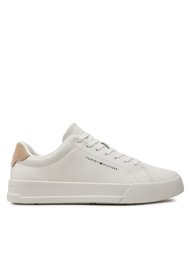 Tommy Hilfiger Sneakers Tommy Hilfiger Th Court Leather Grain Ess FM0FM05297 Écru