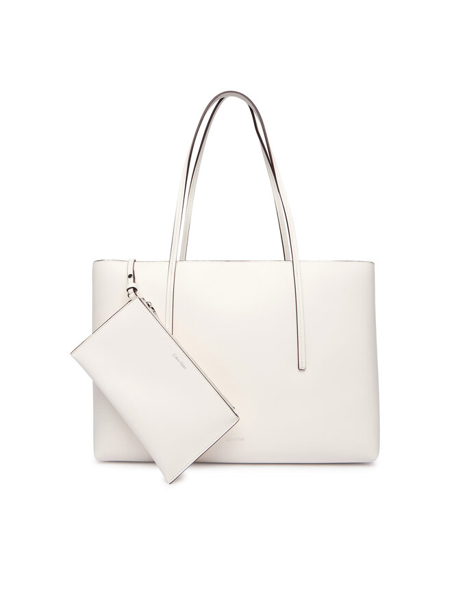 Calvin Klein Handtasche Calvin Klein Foil Logo Tote W/Pouch LV04F3274G Weiß
