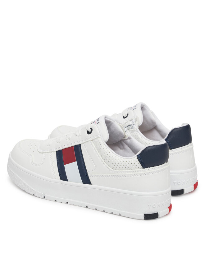 Tommy Hilfiger Сникърси Tommy Hilfiger Flag Low Cut Velcro Sneaker T3X9-33859-1355 S Бял