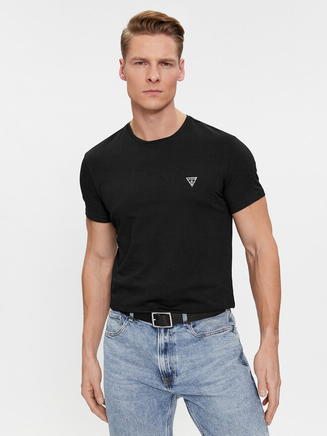 Guess Guess T-Shirt Caleb U97M00 KCD31 Μαύρο Slim Fit