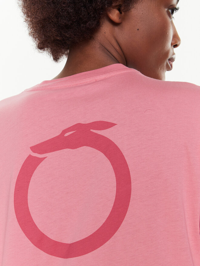 Trussardi Trussardi T-Shirt Greyhound Backprint 56T00559 Rosa Loose Fit