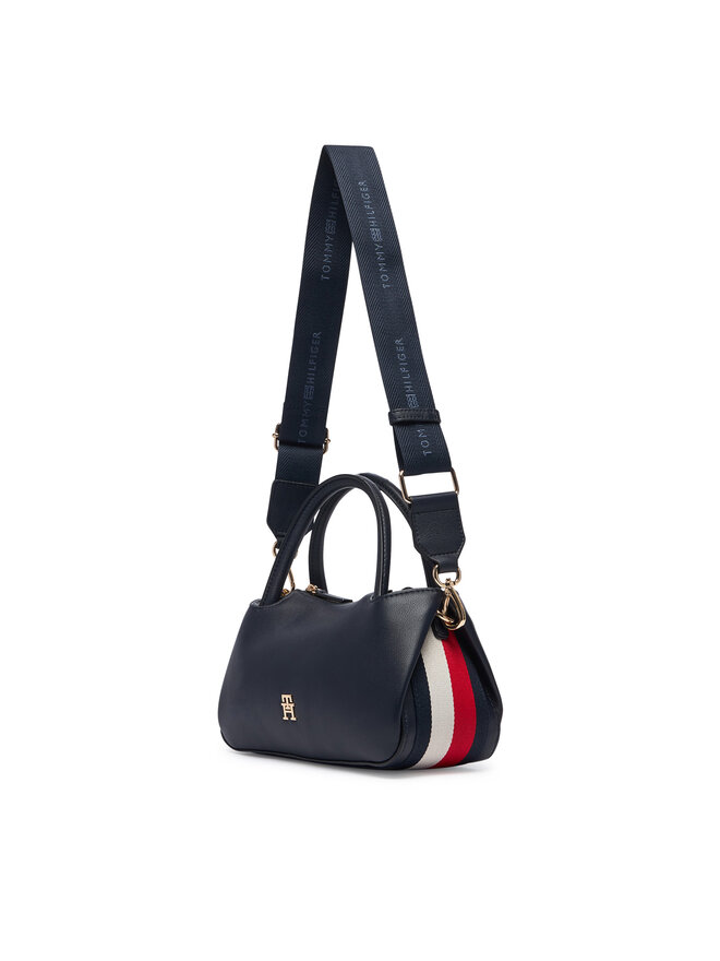 Tommy Hilfiger Handtasche Tommy Hilfiger Th Logotape Mini Satchel AW0AW18743 Dunkelblau