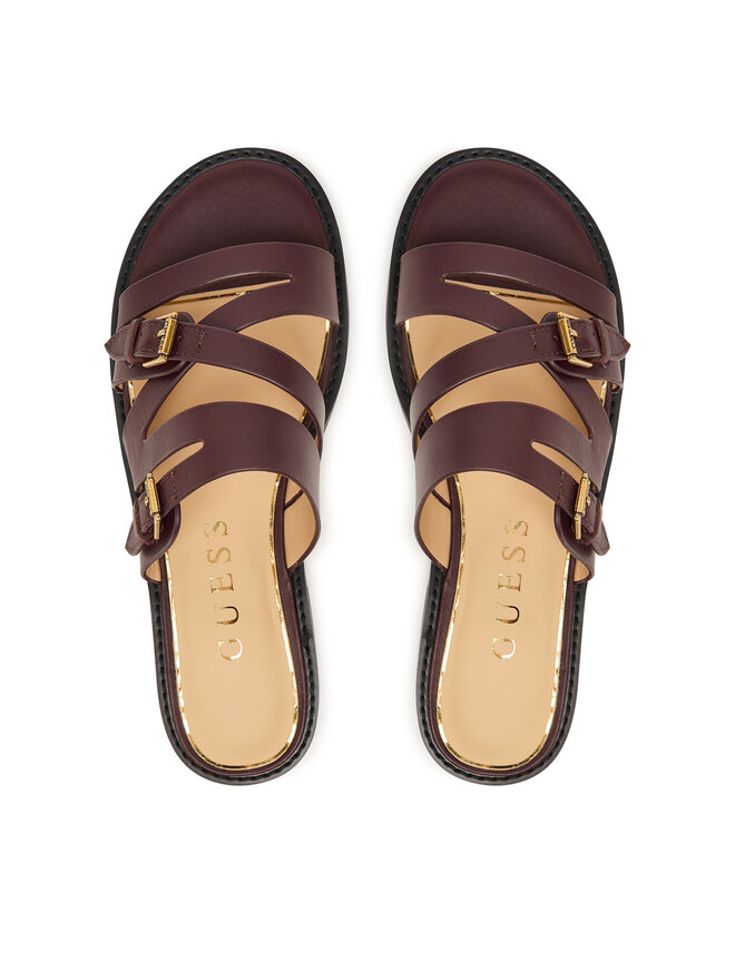Guess Pantoletten Guess FLJGRY LEA03 Dunkelrot