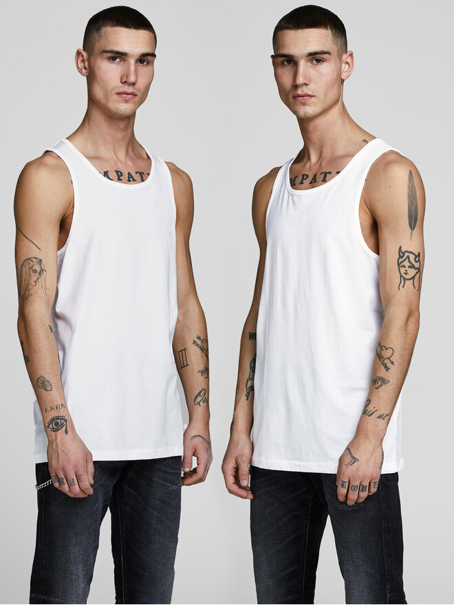 Jack&Jones Jack&Jones Set 2 majic brez rokavov Basic 12133910 Bela Regular Fit