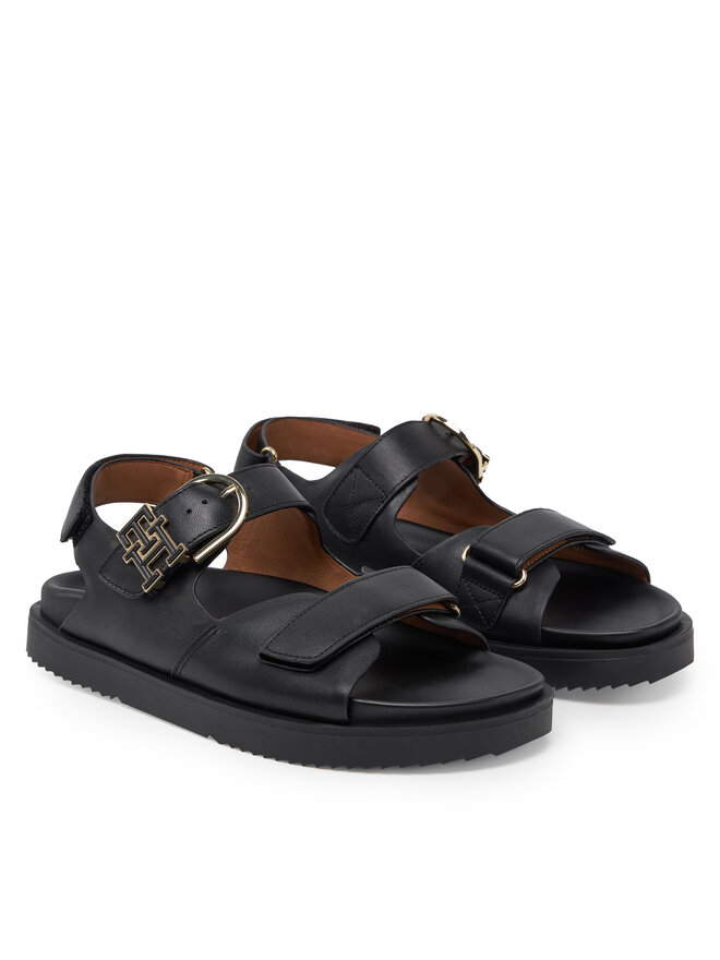 Tommy Hilfiger Sandalen Tommy Hilfiger Leather Sporty Sandal FW0FW08799 Schwarz