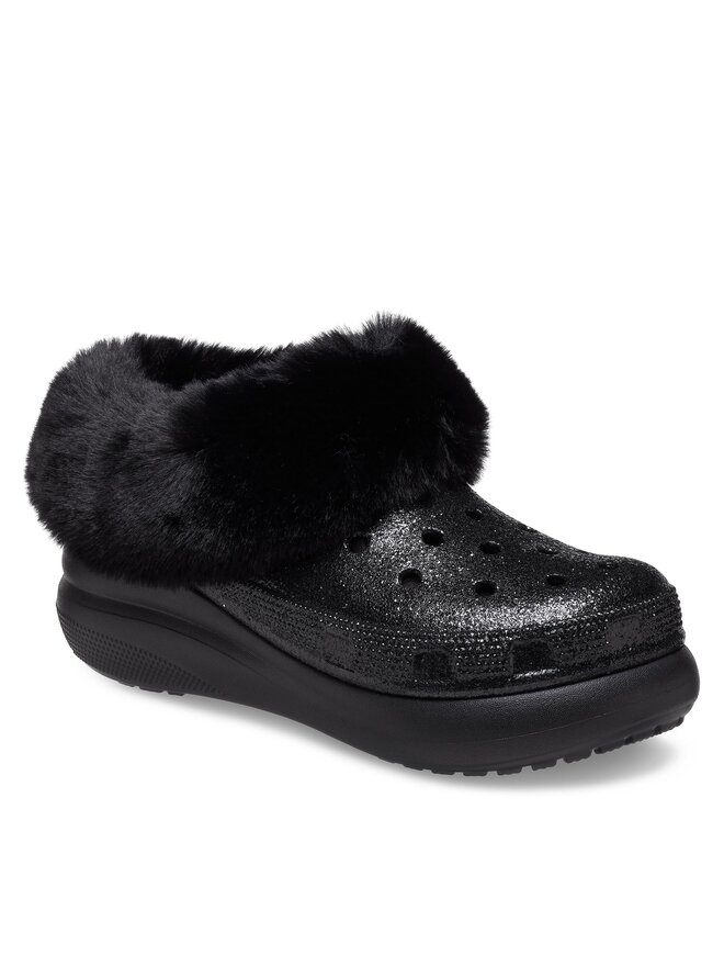Crocs Pantofole Crocs Crocs Furever Crush Crystal Glitter 208974 Nero