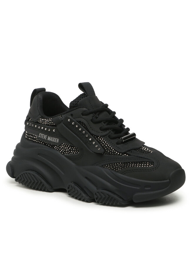 Black steve madden tennis shoes on sale