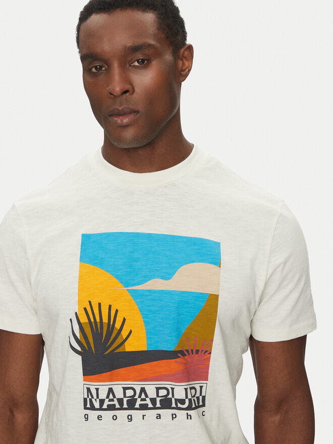Napapijri Napapijri Camiseta S-Arbia NP0A4IE3 Écru Regular Fit